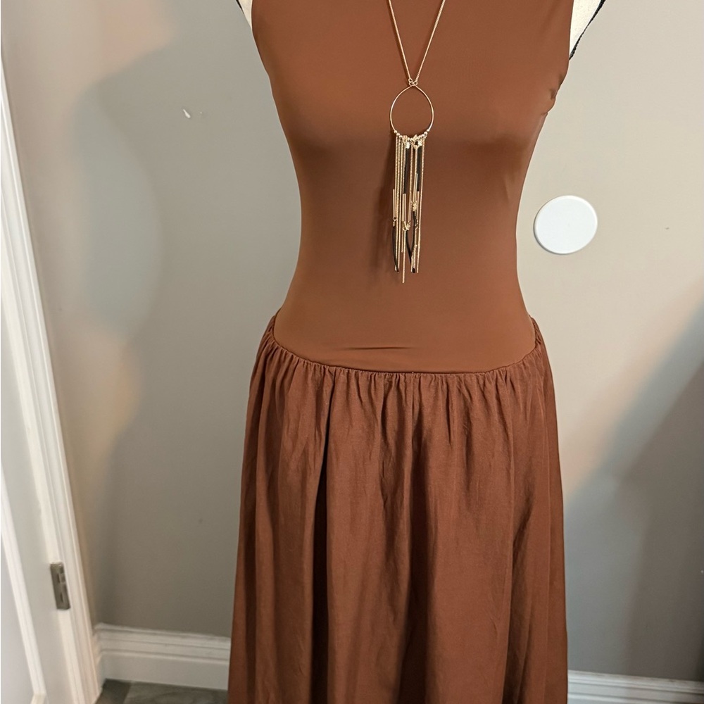 Elegant Brown Maxi Dress